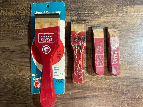 Vintage Red Devil 3050 Scraper 2.5" - NOS - # 10 & 3010 1" # 4 1.5" Used