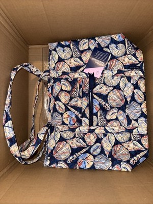 New Nwt Vera Bradley MORNING SHELLS Vera Tote Large Size Oysters Ocean Clams