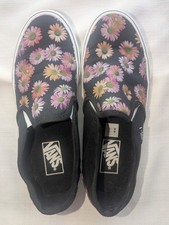 VANS Asher Dark Floral Rose Daisy Black Multi Canvas Skate Sneaker Women Size 8