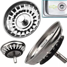 2x Stainless Steel Replacement Kitchen Sink Drain Strainer Drainer Waste Plug