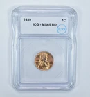 1939 Lincoln Wheat Cent MS65 RD ICG