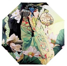 Travel Compact Art Umbrella Foldable Windproof UV Protection Sun Rain Umbrell...
