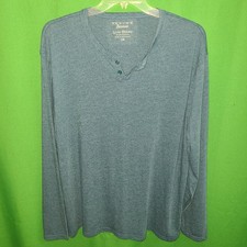 6040 NWOT LUCKY BRAND 1X 1XL tee t-shirt henley cotton long sleeve blue new