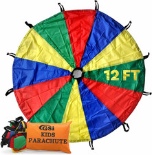 Kids Play Parachute Rainbow Parachute Toy Tent Game for Children Gymnastics Coop