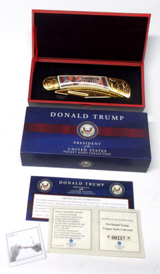 American Mint Donald Trump ''AMERICA FIRST'' Knife Red White Blue