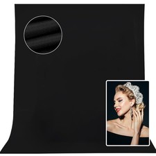 10x8ft Black Backdrop Background for Photography, High Density Polyester Fabr...
