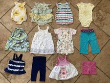 6-12 Month Girl Clothes Summer Lot Romper Dress Top Legging Play Condition 13pc