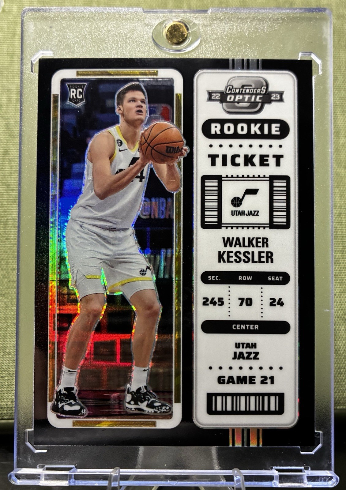 2022-23 Panini Contenders Optic Rookie Ticket Walker Kessler Black Pandora SSP