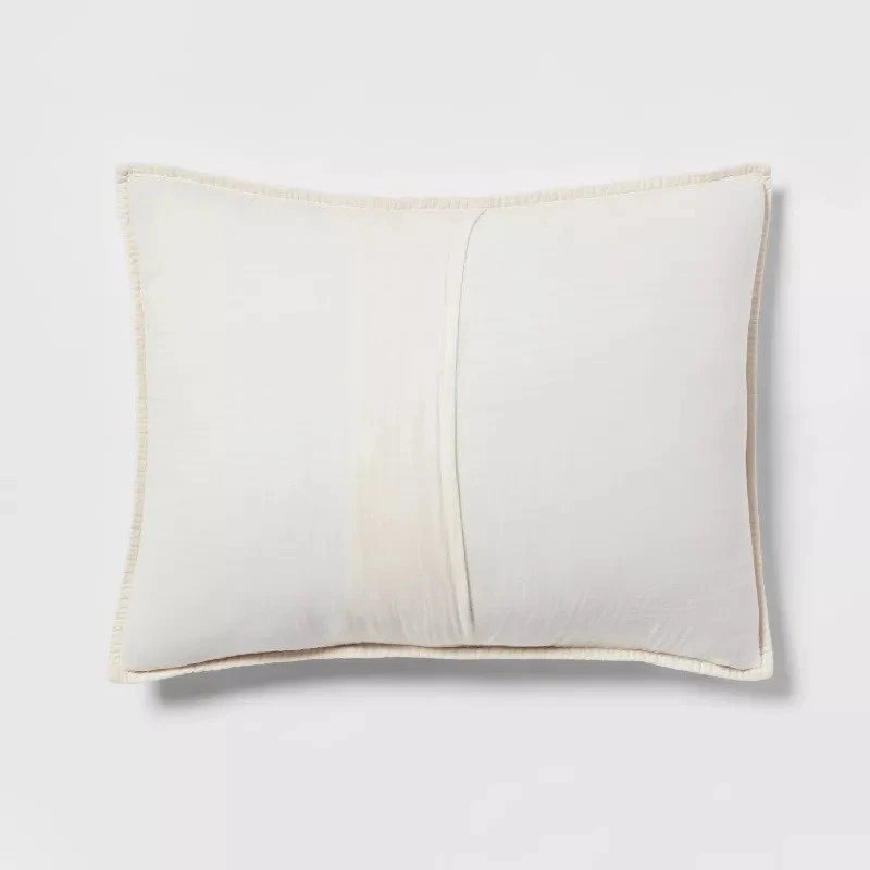 Edredón Umbral Algodón Voile Tonal Estampado Floral Falso Estándar Marfil/Camello #8693 Foto 2 de 4