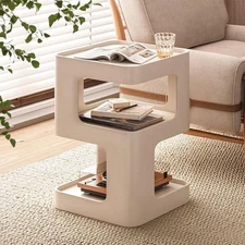 Modern Side Table Metal Coffee End Table Accent Bedside Nightstand with Storage