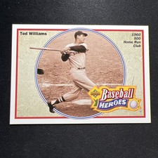 1992 Upper Deck: Baseball Heroes #34 of 36 Ted Williams/500 HR Club ⚾🐷⚾