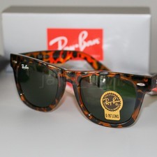 Ray-Ban RB2140 Classic Sunglasses Tortoise Frame Green Glass Lens 54 18 145 mm