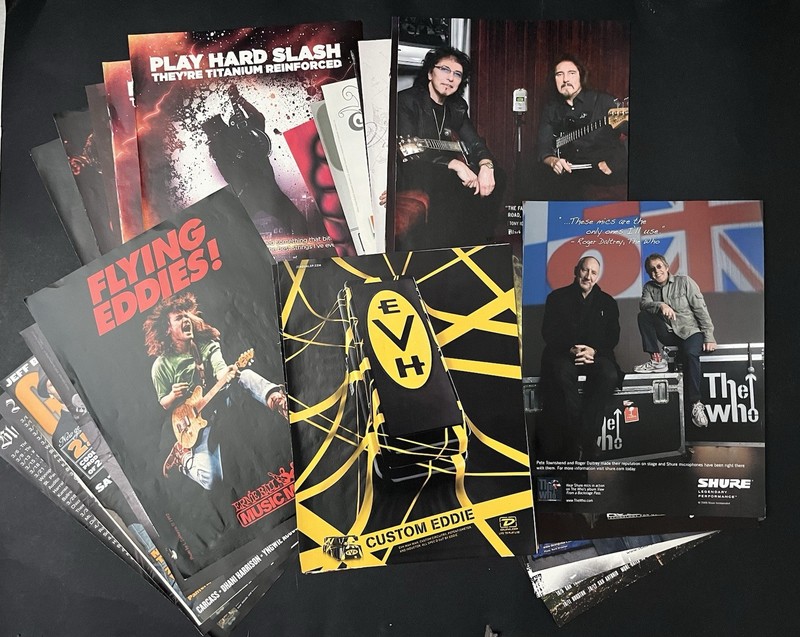 Guitar Magazine Ad Lot Van Halen Wylde Mustaine Dimebag Metallica The Who