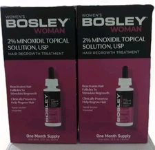 Lot Of 2 Bosley WOMAN 2% Minoxidil Topical Solution 2 Month Supply 2 Oz  01/27