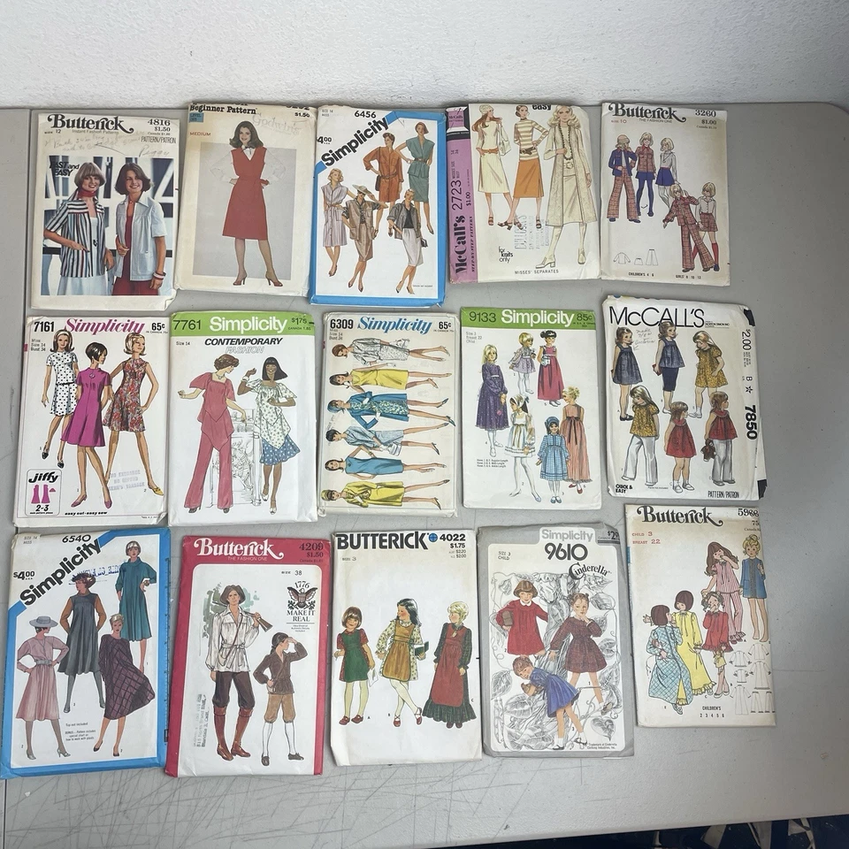 Vintage Sewing Pattern Lot Of 60 Women Kids Teen Simplicity McCall Vogue 80s 70s - Image 3 of 4