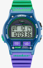 Timex Ironman 8-Lap A Reissue Green Purple Tartan Digital Acrylic 100M TW5M54600