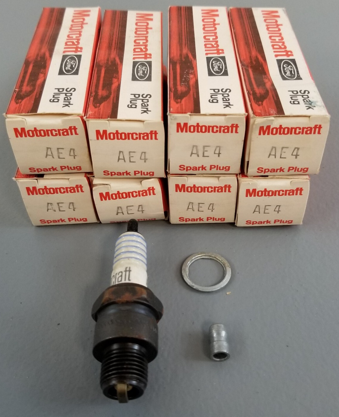 8 New Ford Motorcraft AE4 Spark Plugs Fomoco Vintage 