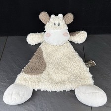 Demdaco Tan Cream Cow Flat Lovey 13" Plush Baby Toy 2022