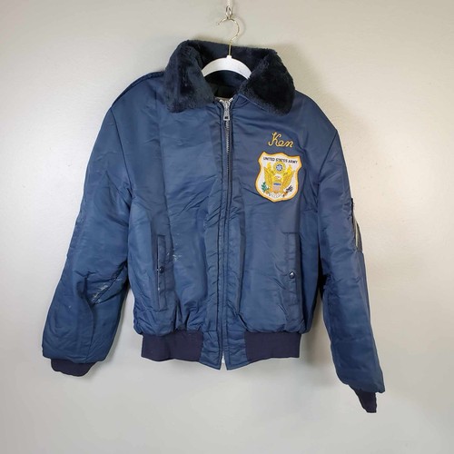 Vintage Bomber Jacket US Army Infantry Iowa National Guard Medium M Quilt Lined