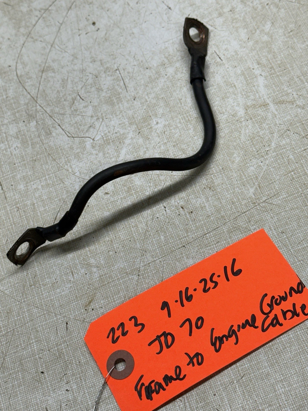 1971 John Deere 70 Round Fender Tecumseh V70 Engine  Ground Cable