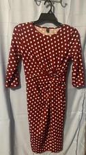 SHEIN Clasi Polka Dot Print Split Thigh Belted Bodycon Dress Size Medium