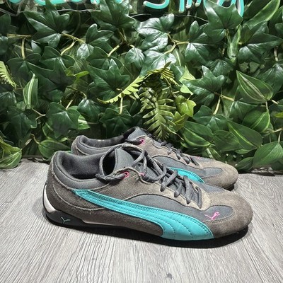 Vintage Puma Speed Cat Lace Up Gray Blue Pink Suede Sneakers Women s 9 Y2K