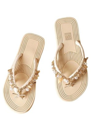 Women's Summer Flip Flops Seashell Starfish Pearl Rhinestone Sandals Beach