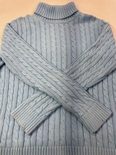 L.L. Bean L Light Blue Cable-Knit Sweater OKAV7