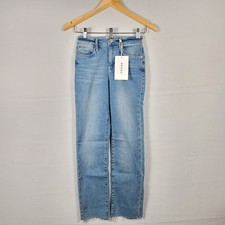 FRAME Le High Straight Raw Edge Galeston Jeans Women s Size 26 Light Wash