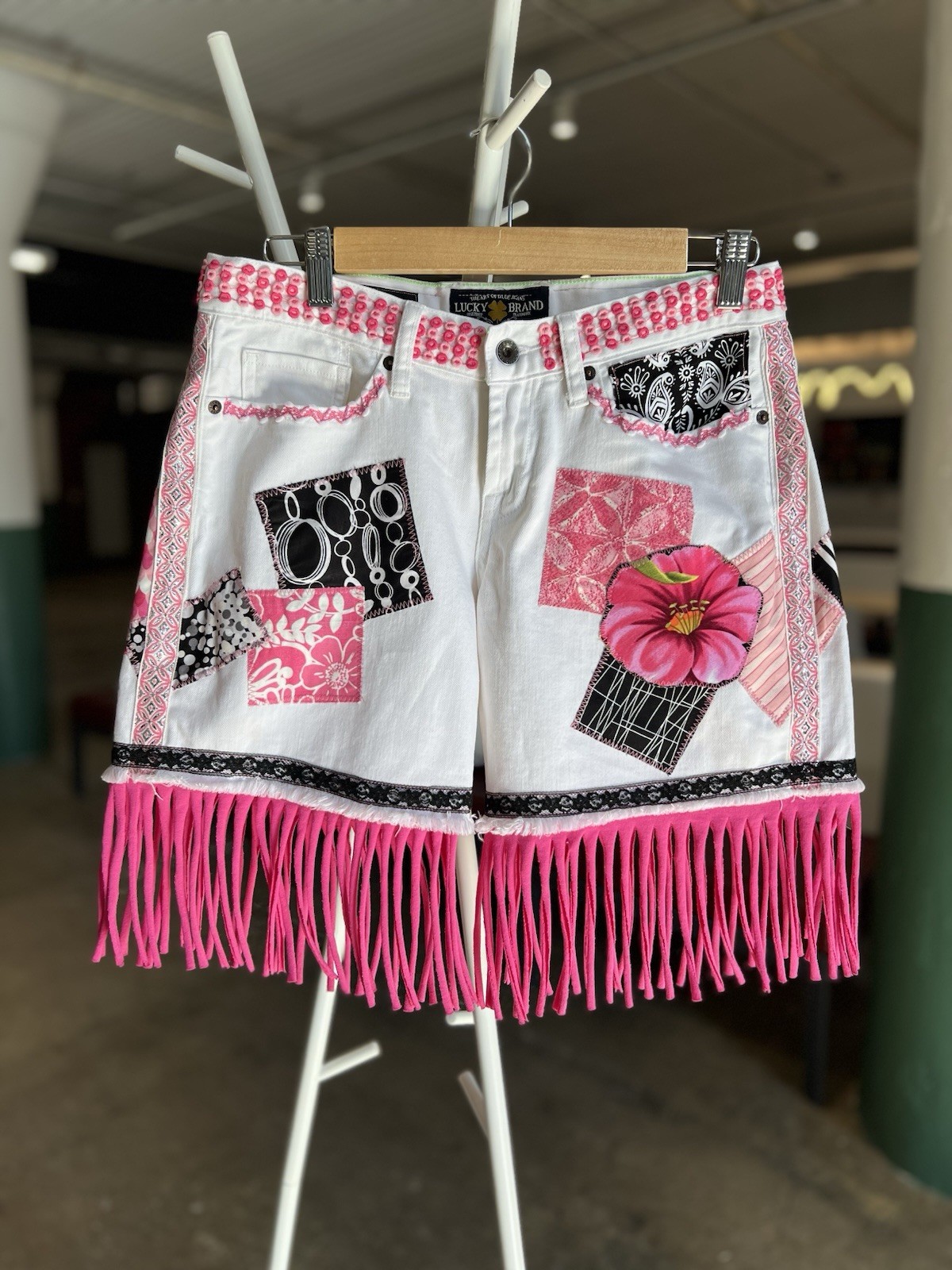 Not Silly Enough Patchwork Upcycled Shorts - image 7