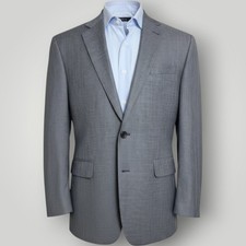 CHAPS Men  s Blazer Sport Coat Jacket 2-Button Single Vent 42R Gray Lambswool