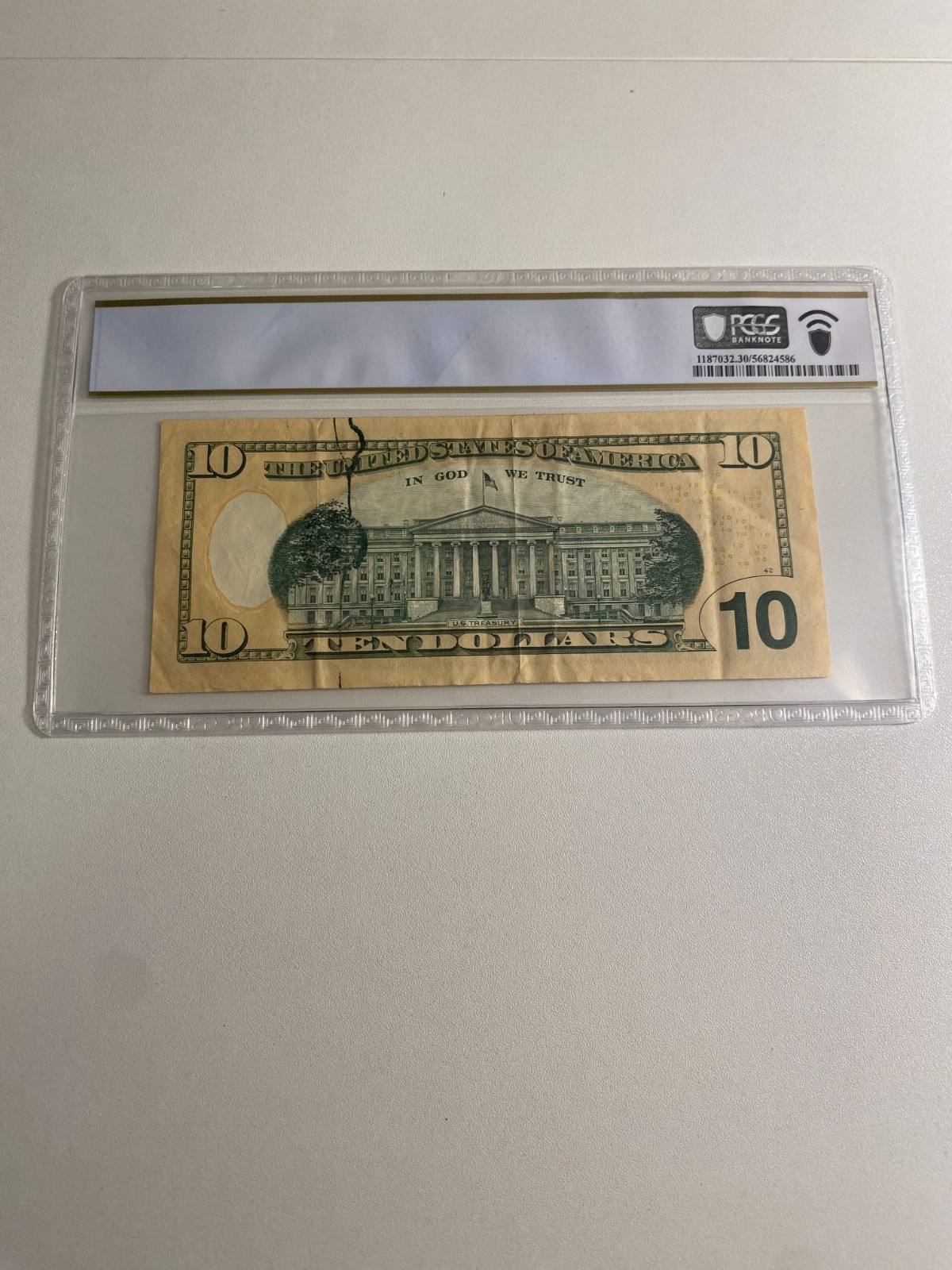 2004 10$ Bill Over Ink Of Treasury Seal Very Fine 30 PPQ