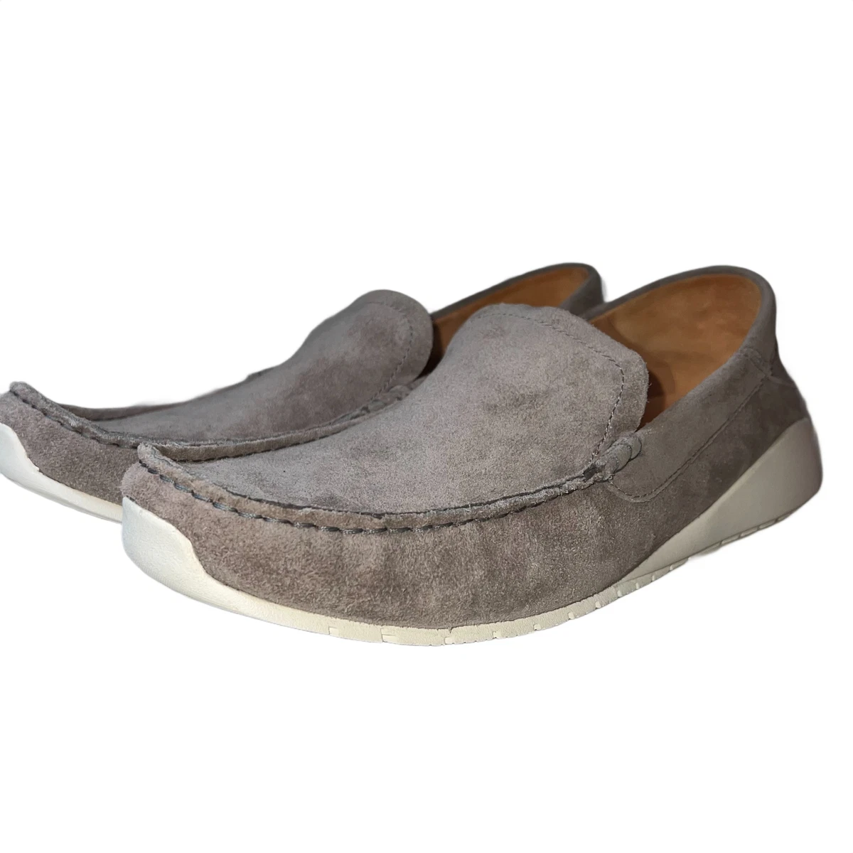 Clorinda Antinori Mens US8 EU41 Grey Suede Moc Toe Slip On Loafers Made Italy Loafer Solid Suede Casual Shoes for Men for sale | Shop with  main image 4