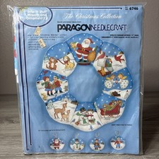 Paragon Needlecraft Christmas Wreath  Ornament Kit 6746 New Factory Sealed.