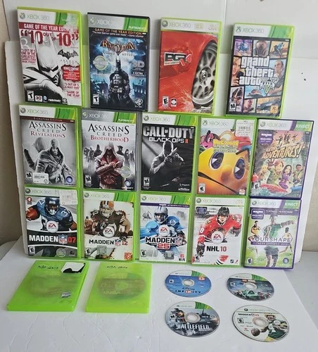 20 Lot of Xbox 360 Games Assassin's Creed, NFL, NBA, Black Ops II, Batman, +