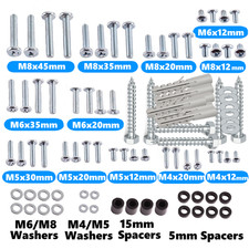 86 Tv Bracket Bolts M4 M6 M8 Screw Spacers fixing Kit Most Tv brackets Universal