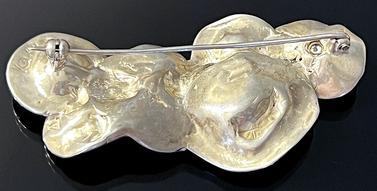 SOLID CAST MODERNIST 925 STERLING SILVER LILY PAD… - image 7