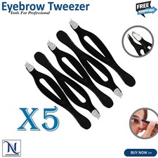 Makeup Eyebrow Tweezer   Stainless Steel Slanted Flat Tip Precision Hair Remover