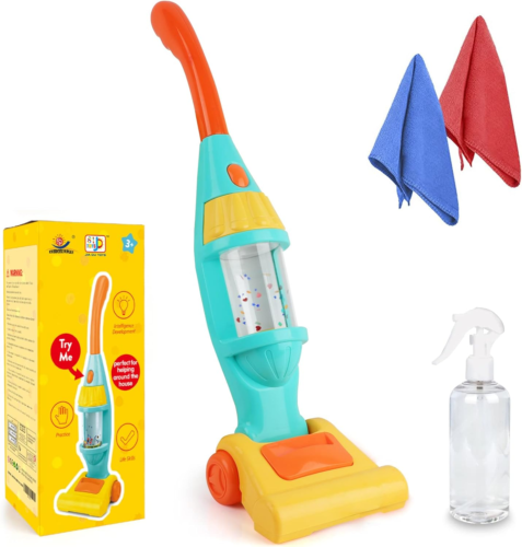 Kids Vacuum Cleaner Toy for Toddler, Toy Vacuum Cleaner with Light & Realistic S