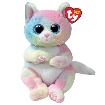OFFIZIELLE TY BEANIE BÄUCHE JENNI MEHRFARBIGE KATZE REG 6 ZOLL STOFFTIER 41291