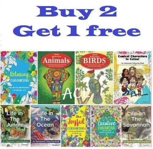 A4 Colouring books Anti stress Mind relaxing for Adults therapy buy 3 for 2