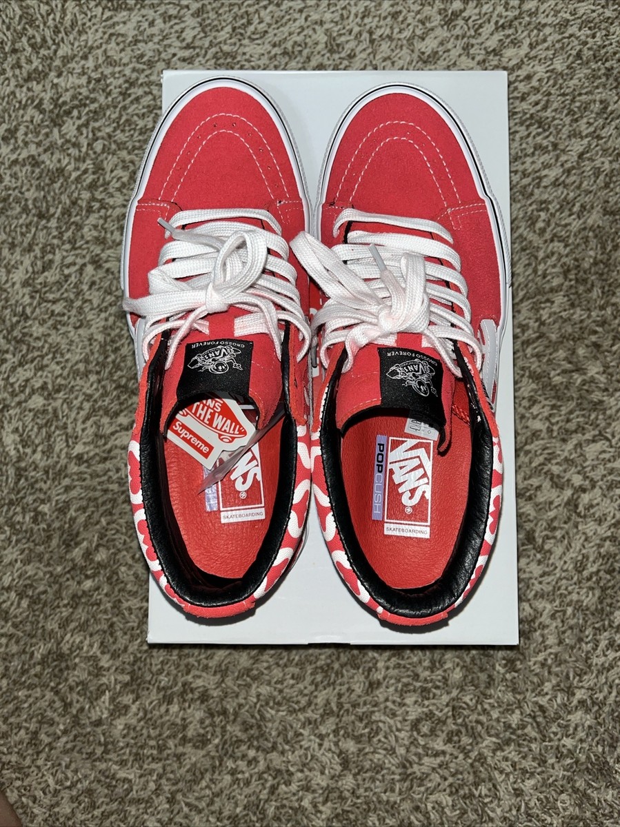 Size 10 - VANS Grosso Mid x Supreme Monogram S - Red 2021 | eBay