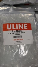 ULINE S-25364 4 X 1/8" CLEAR BAND 420/Bag