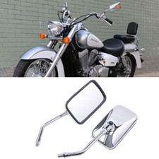 Large Chrome 10mm Motorcycle Rectangle Mirrors Universal Bike/Motorbike /Scooter