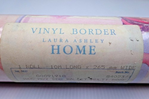 Laura Ashley Home Vinyl Border Ballet Ballerina Multi Rose 10mt sealed Vintage - Picture 3 of 12