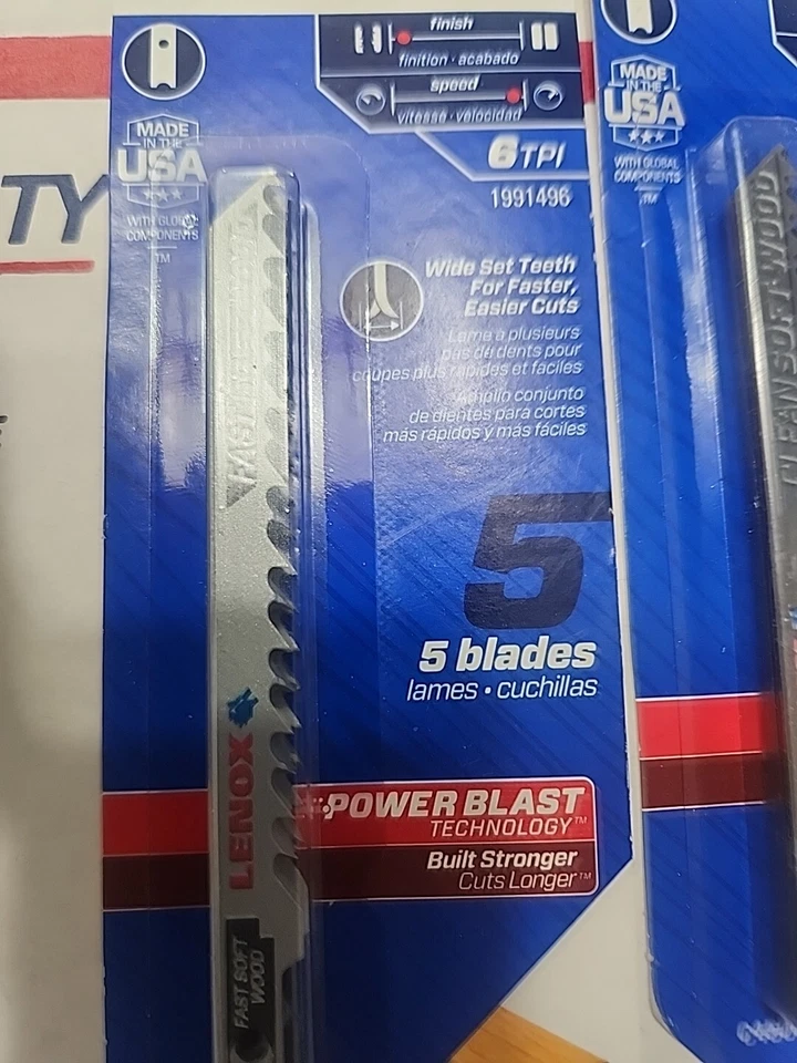 6 pacotes de 5 lâminas de serra de rolar Lennox. Madeira/metal 6,10,14,18,24,32TPI - Imagem 2 de 4