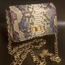 Mini Purse Bag With Chain Strap Faux Snake Print Shoulder Crossbody Bag for Her