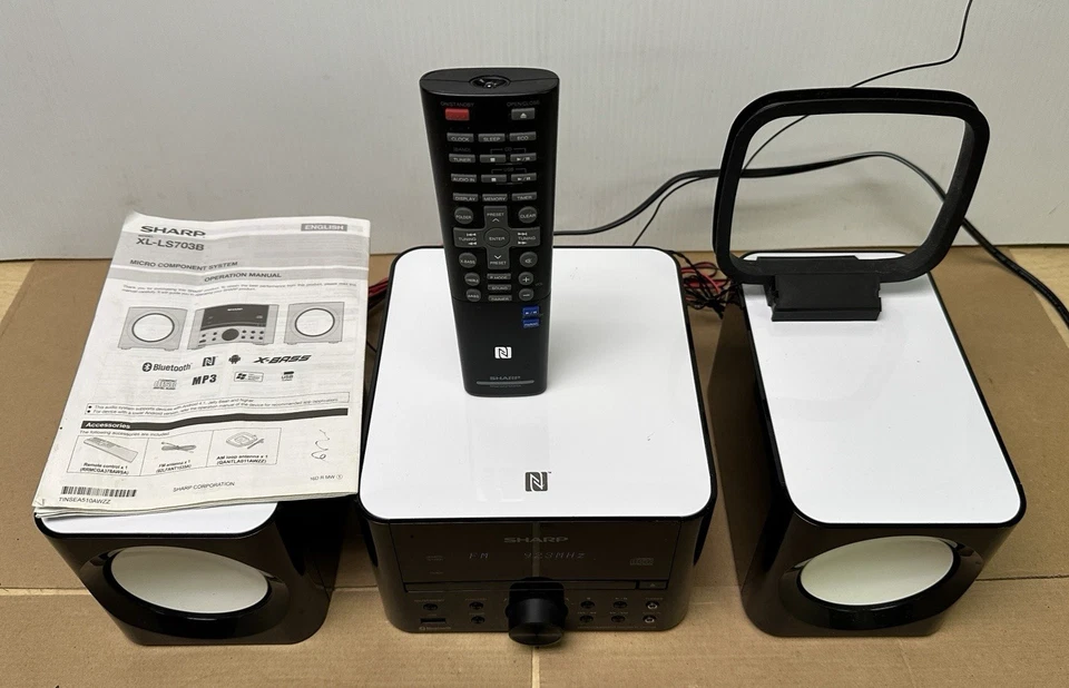 Sharp XL-LS703B Bluetooth Hi-Fi Micro CD System Remote Black - FM Antenna Issue - Image 2 of 4