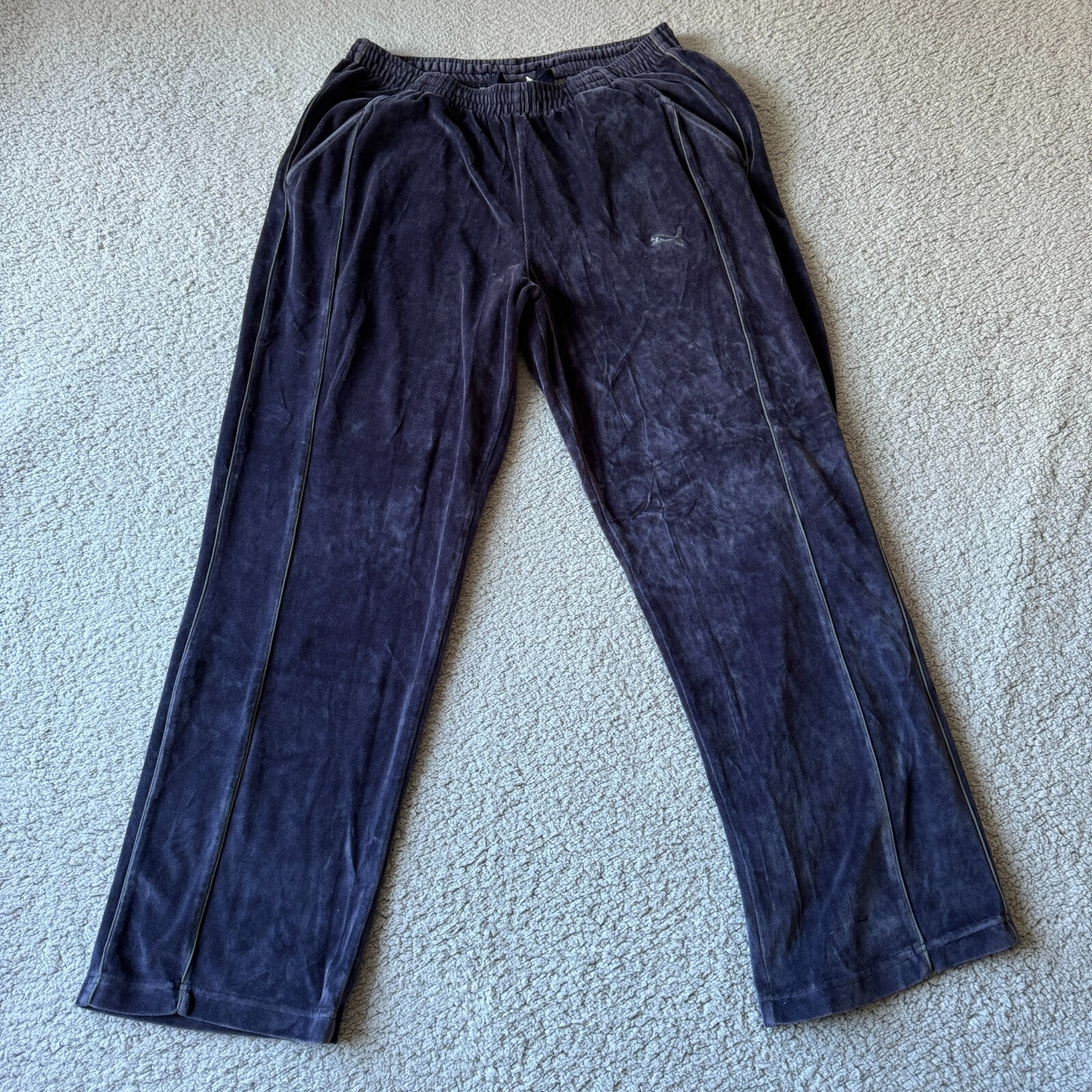 NEW Puma Pants Mens Large Purple Sweat Jogger Velour Track Training Hip Hop Y2K