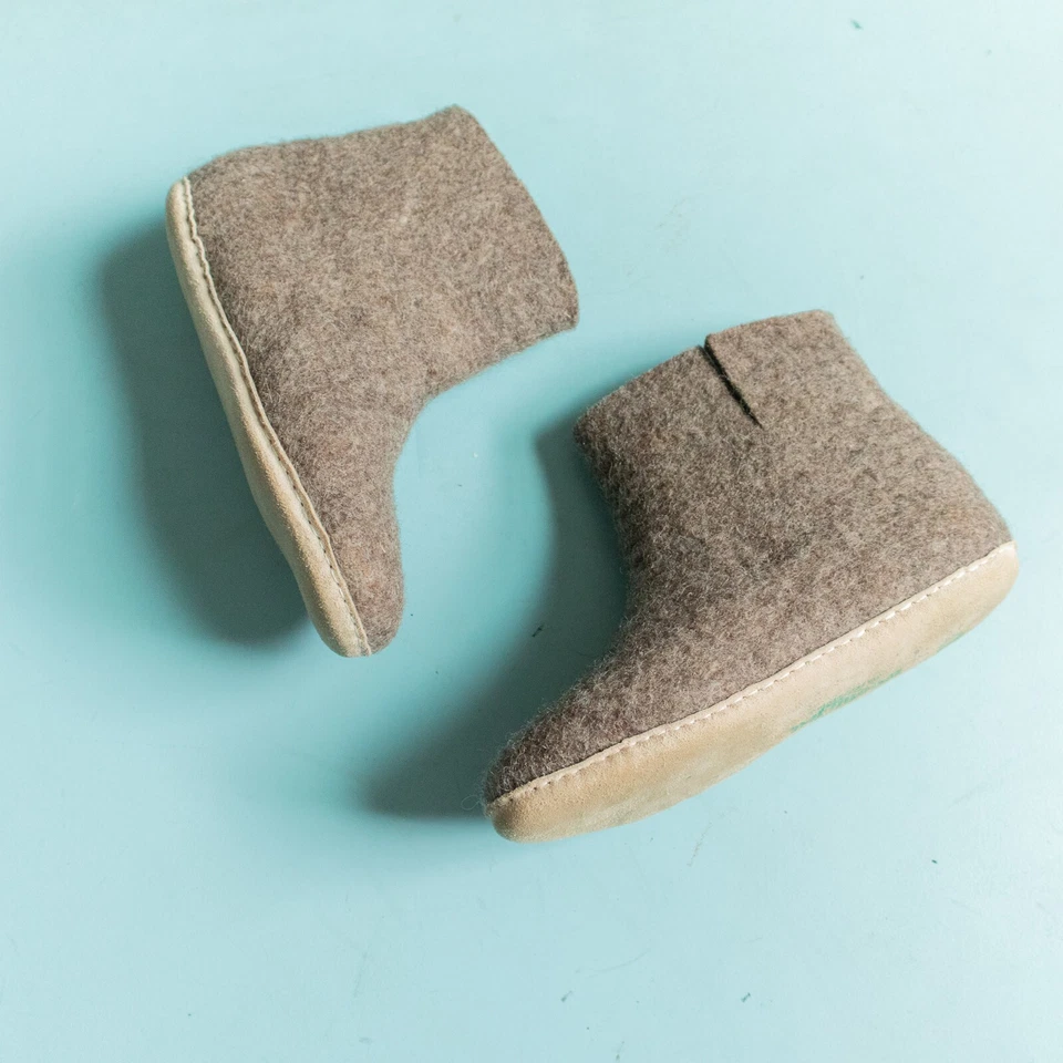 Botines Zapatilla Hechos a Mano Fieltro Lana Sin Cordones Tobillo Alto Fieltro Lana Talla EU 38 Foto 3 de 4